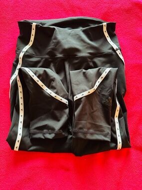 Adidas Women’s Black Leggings with White Logo Trim